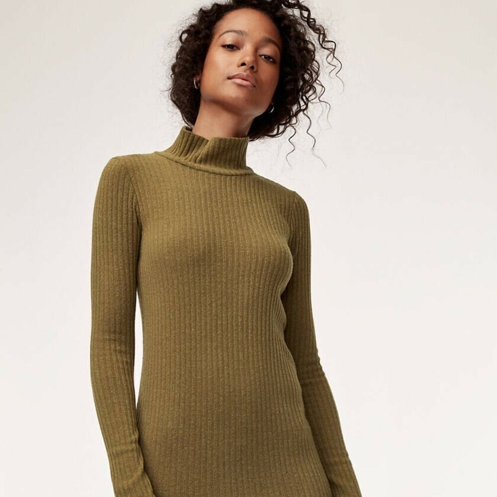 Aritzia Wilfred Free Mariel Ribbed Mock Neck Dress - Picture 2 of 6